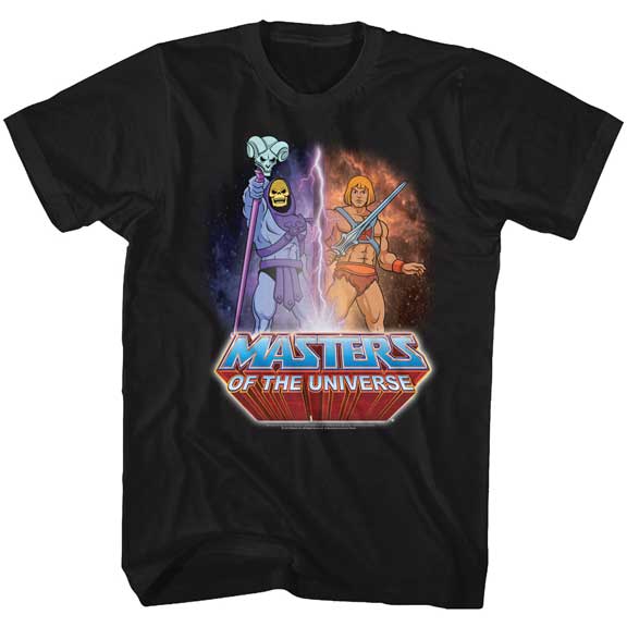 Masters Of The Universe He-Man Skeletor Lightning T-Shirt.  Available at Blue Culture Tees!