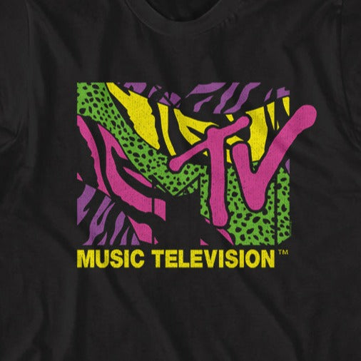 MTV Leopard and Zebra Print Logo T-Shirt