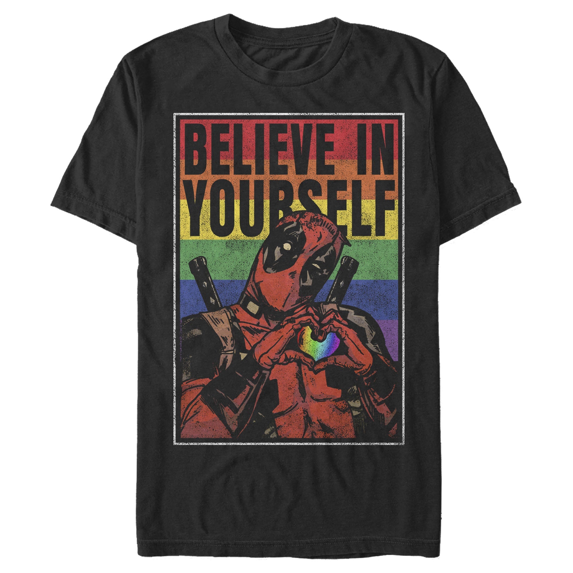 Men's Marvel Deadpool Deadpool Believe Rainbow T-Shirt