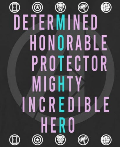 Women's Marvel Seasonal Mother Hero Avenger Box T-Shirt