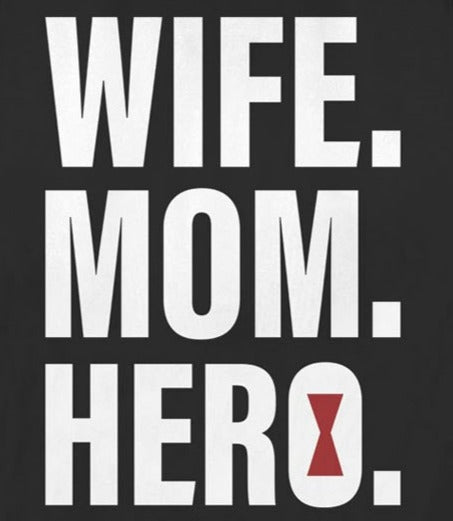 Women's Marvel Seasonal Wife Mom Black Widow T-Shirt