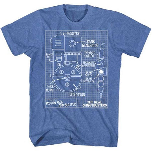 Men's The Real Ghostbusters Blueprints Tee.  Available at Blue Culture Tees!