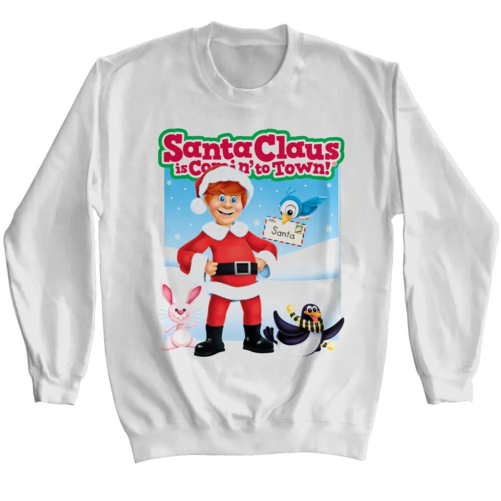 Santa Claus Is Comin To Town Christmas Sweatshirt Blue Culture Tees