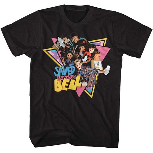 MEN'S SAVED BY THE BELL GROUP TRIANGLES LIGHTWEIGHT TEE - Blue Culture Tees