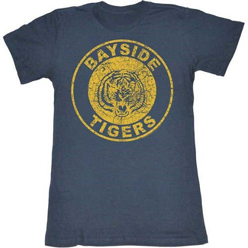 WOMEN'S SAVED BY THE BELL BAYSIDE TIGERS TEE - Blue Culture Tees