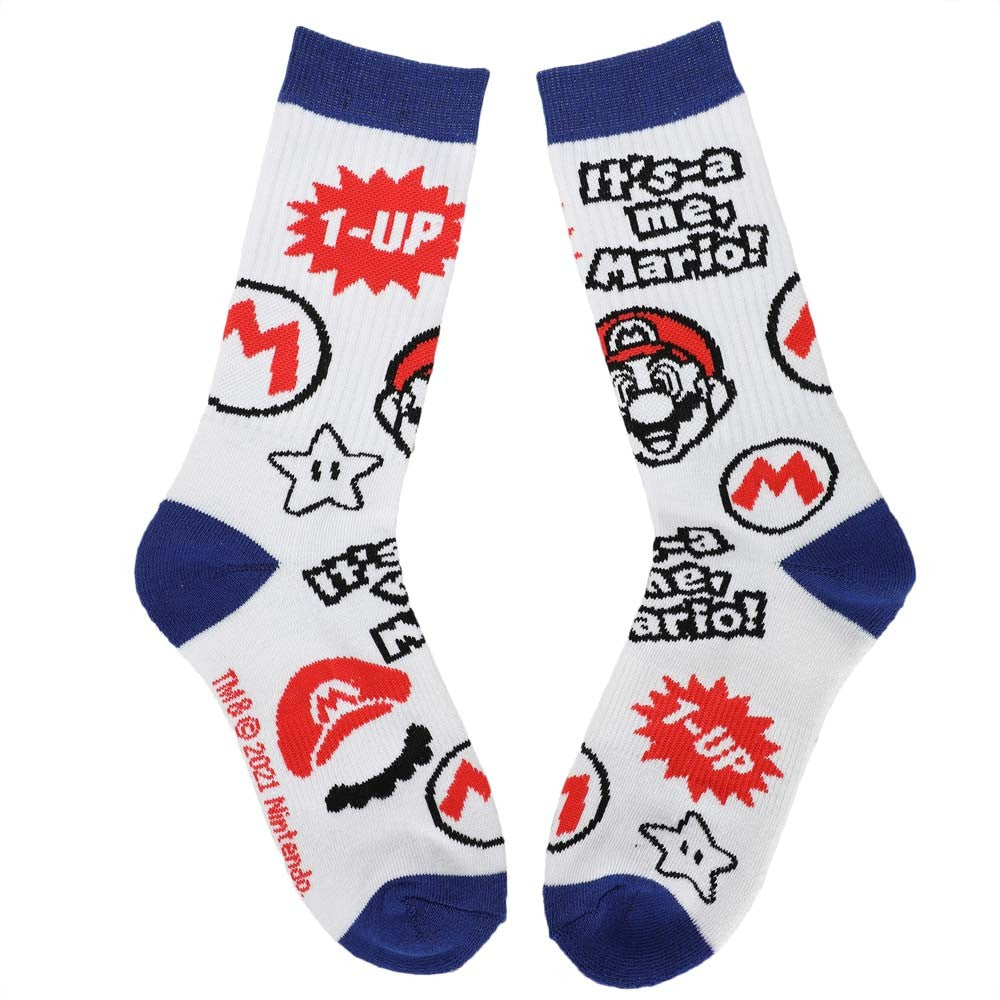 Super Mario Icon Toss Crew Socks