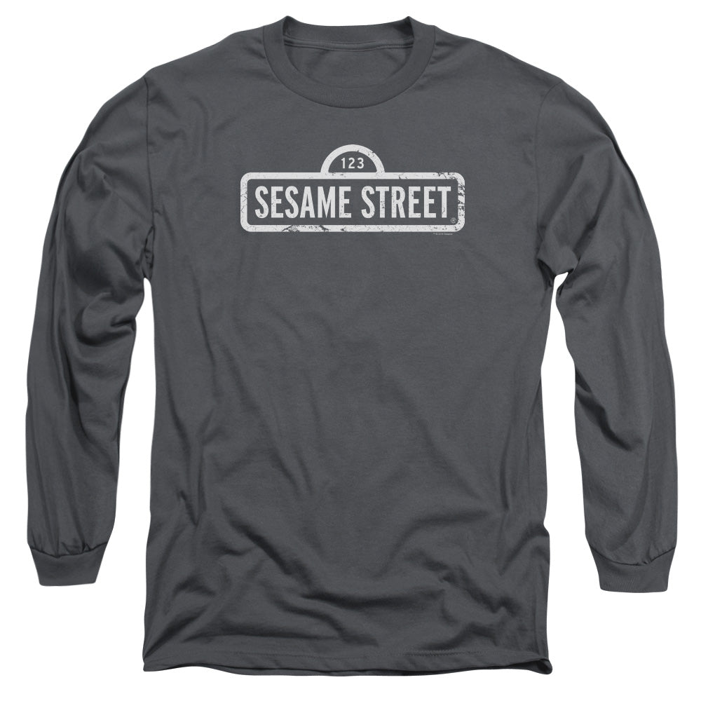 Men's Sesame Street One Color Logo Long Sleeve Tee