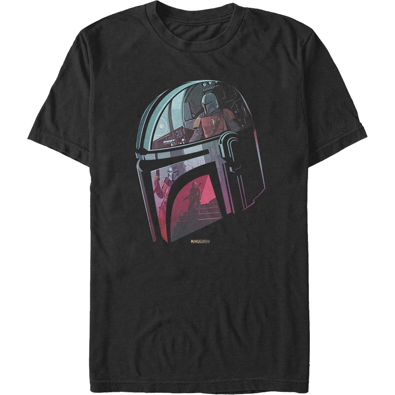 Star Wars The Mandalorian Helmet Reflection T-Shirt
