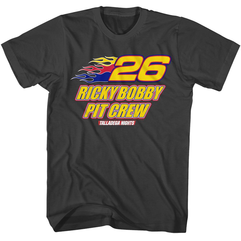 Talladega Nights Ricky Bobby Pit Crew-Smoke Adult T-Shirt