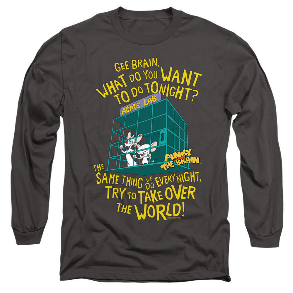 Men's Pinky And The Brain The World Long Sleeve Tee