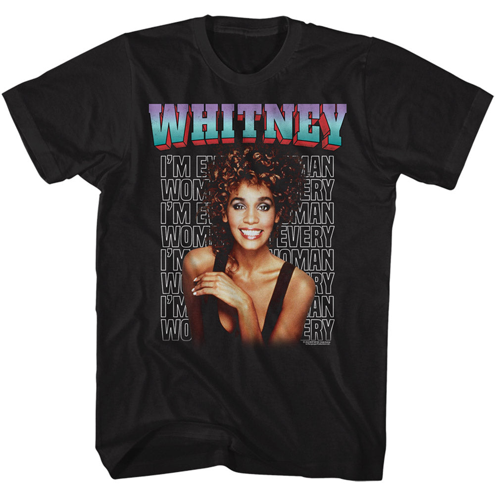 Whitney Houston Whitney Houston I'm Every Woman Tee Blue Culture Tees