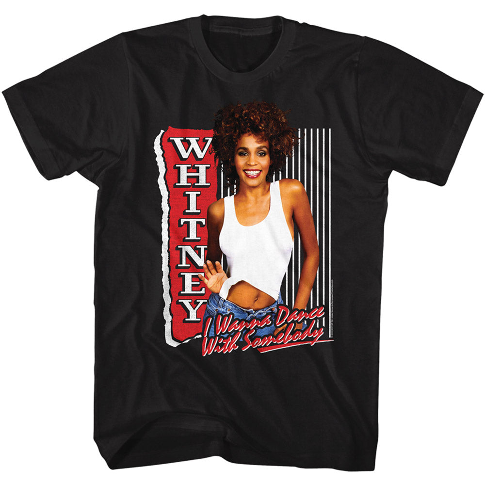Whitney Houston I Wanna Dance With Somebody T-Shirt Blue Culture Tees