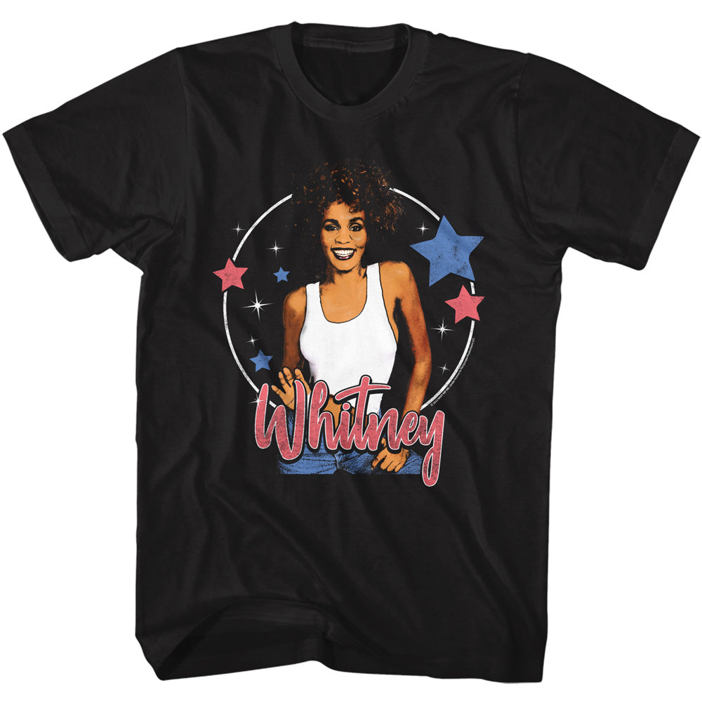 Whitney Houston Stars T-Shirt Blue Culture Tees