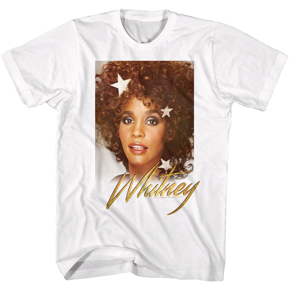 Whitney Houston Stars and Shine T-Shirt Blue Culture Tees