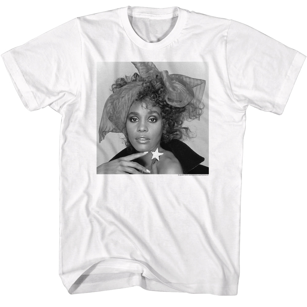 Whitney Houston Black and White Bow T-Shirt Blue Culture Tees