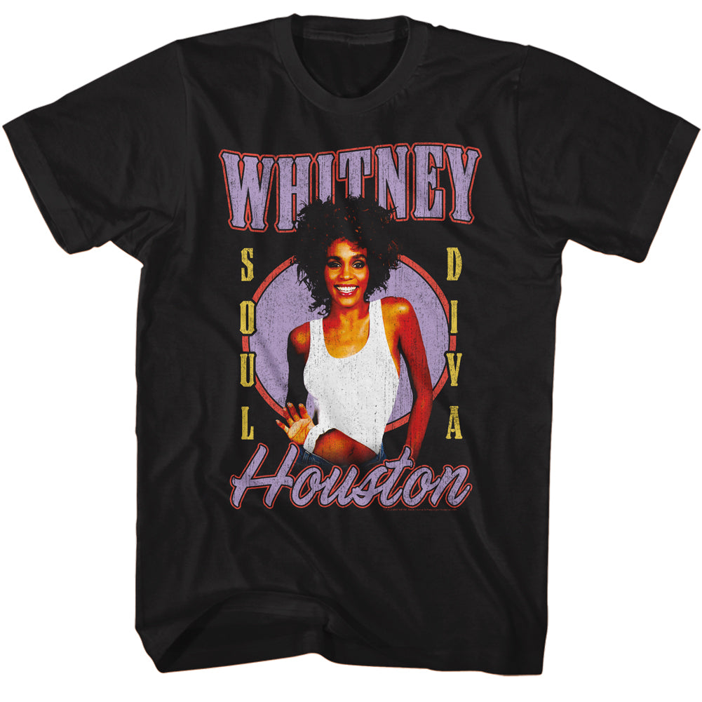 Whitney Houston Soul Diva T-Shirt Blue Culture Tees