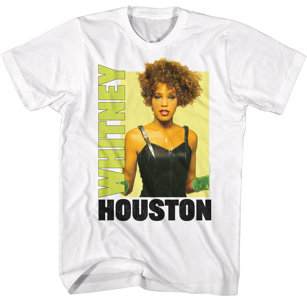 Whitney Houston With Gloves Box T-Shirt Blue Culture Tees