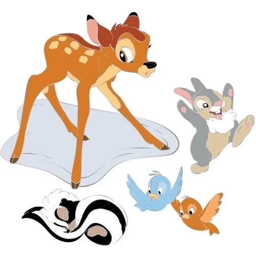 Loungefly Disney Bambi Snow Day 4 Piece Pin Set