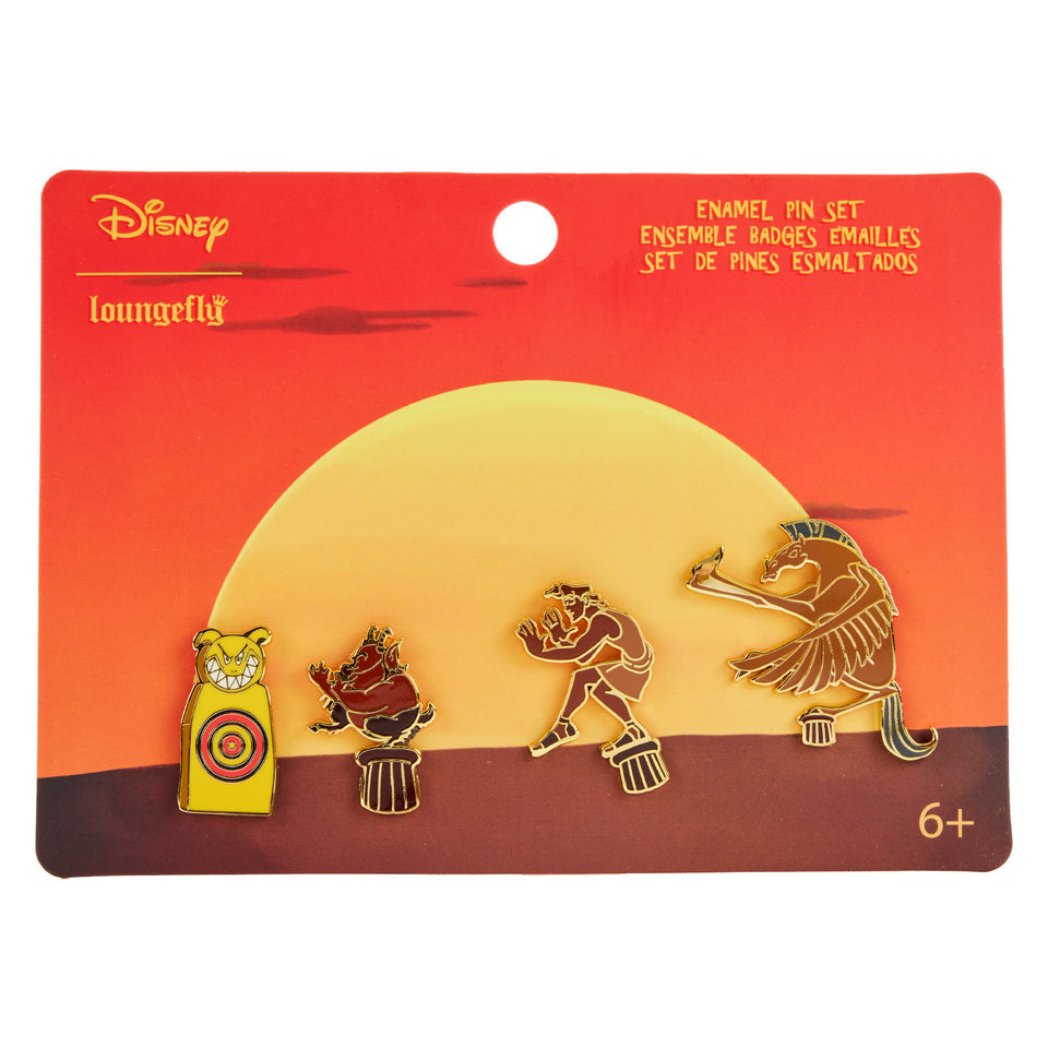 Loungefly Disney Hercules 25th Anniversary Sunset 4pc Pin Set