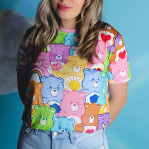 Adult Cakeworthy Care Bears Camp Collar Button Up Shirt