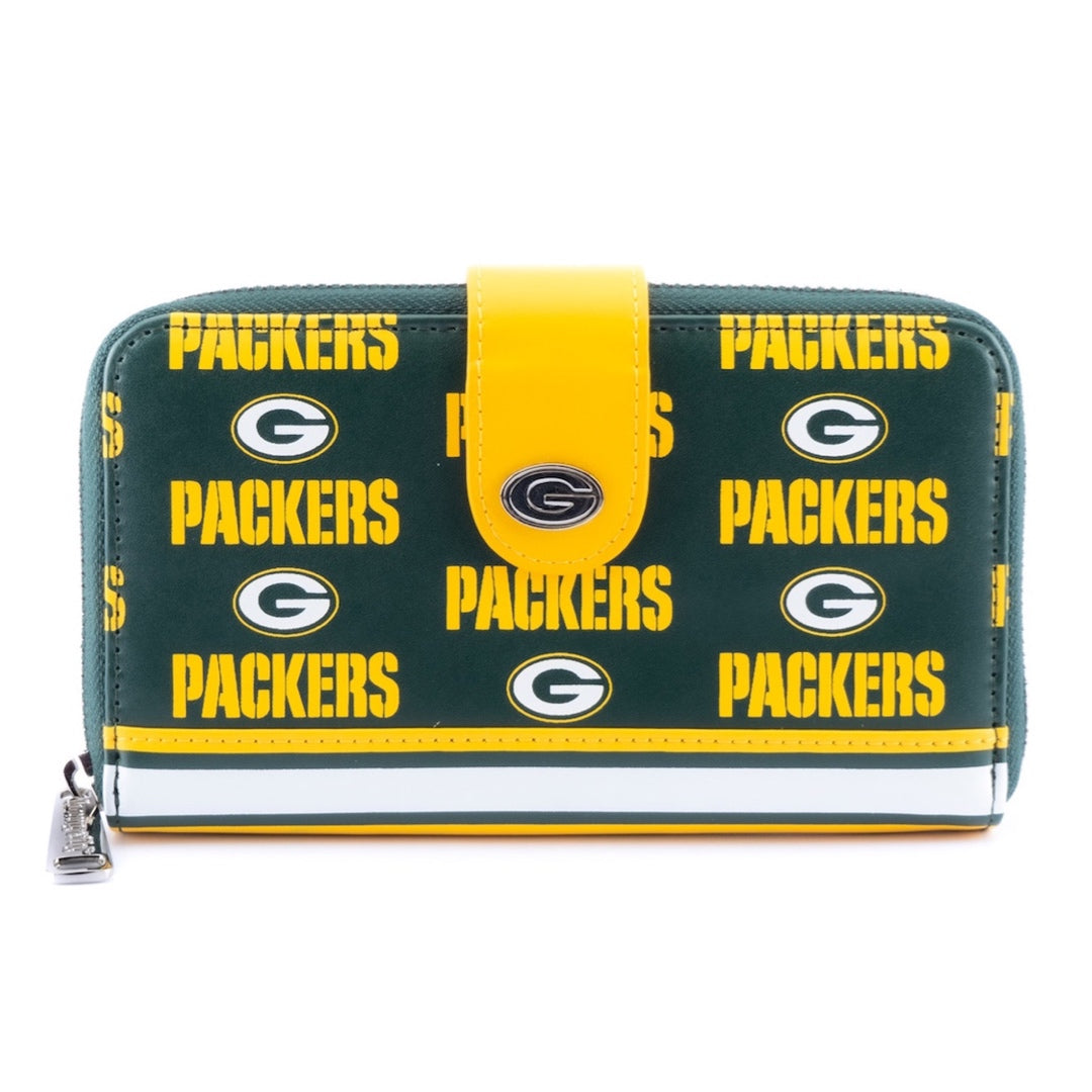 Loungefly NFL Green Bay Packers AOP Bifold Wallet | Blue Culture Tees