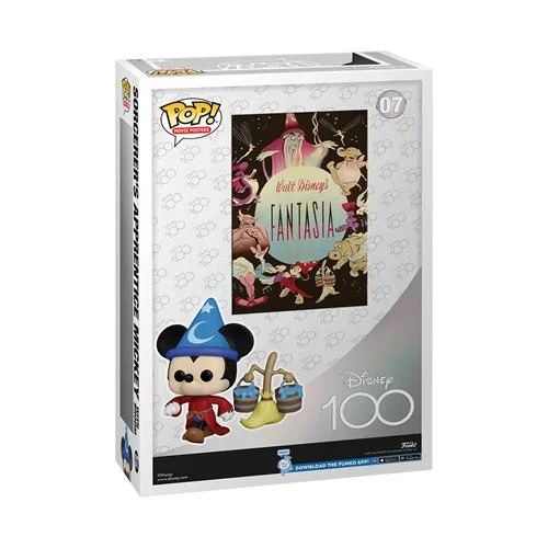 Funko Pop! Disney 100 Fantasia Sorcerer's Apprentice Mickey with Broom! Movie Poster with Case Vinyl Figure #07 Blue Culture Tees
