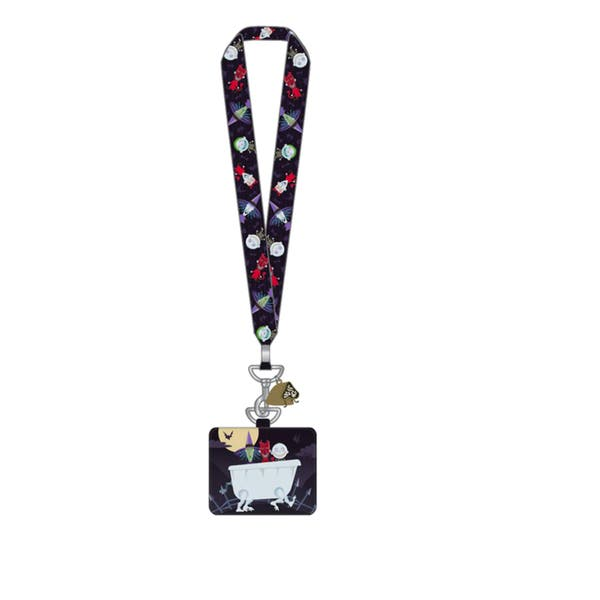 Loungefly Disney Nightmare Before Christmas Lock, Shock and Barrel Tub Lanyard with Card Holder