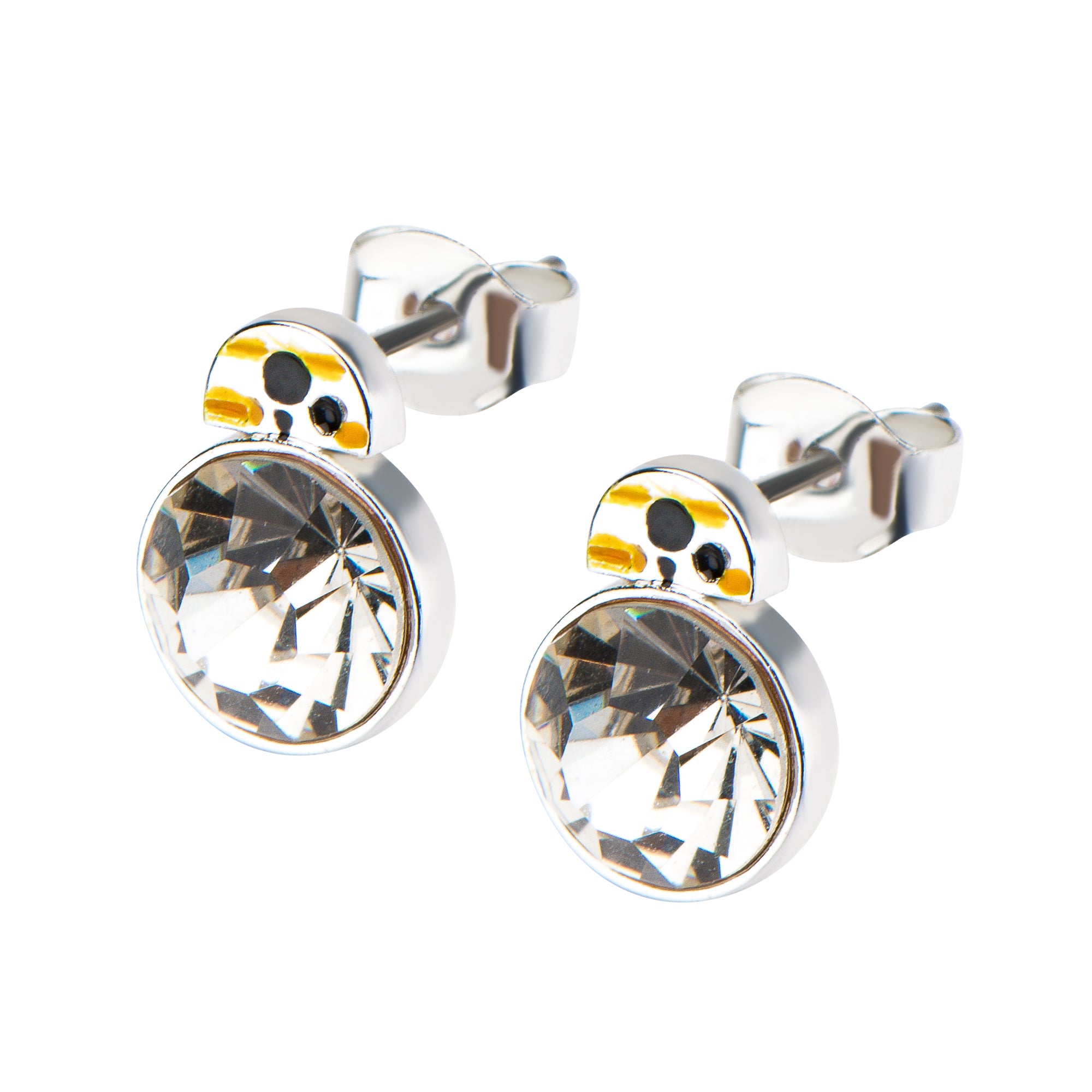Star Wars BB-8 Gem Silver Plate Stud Earrings