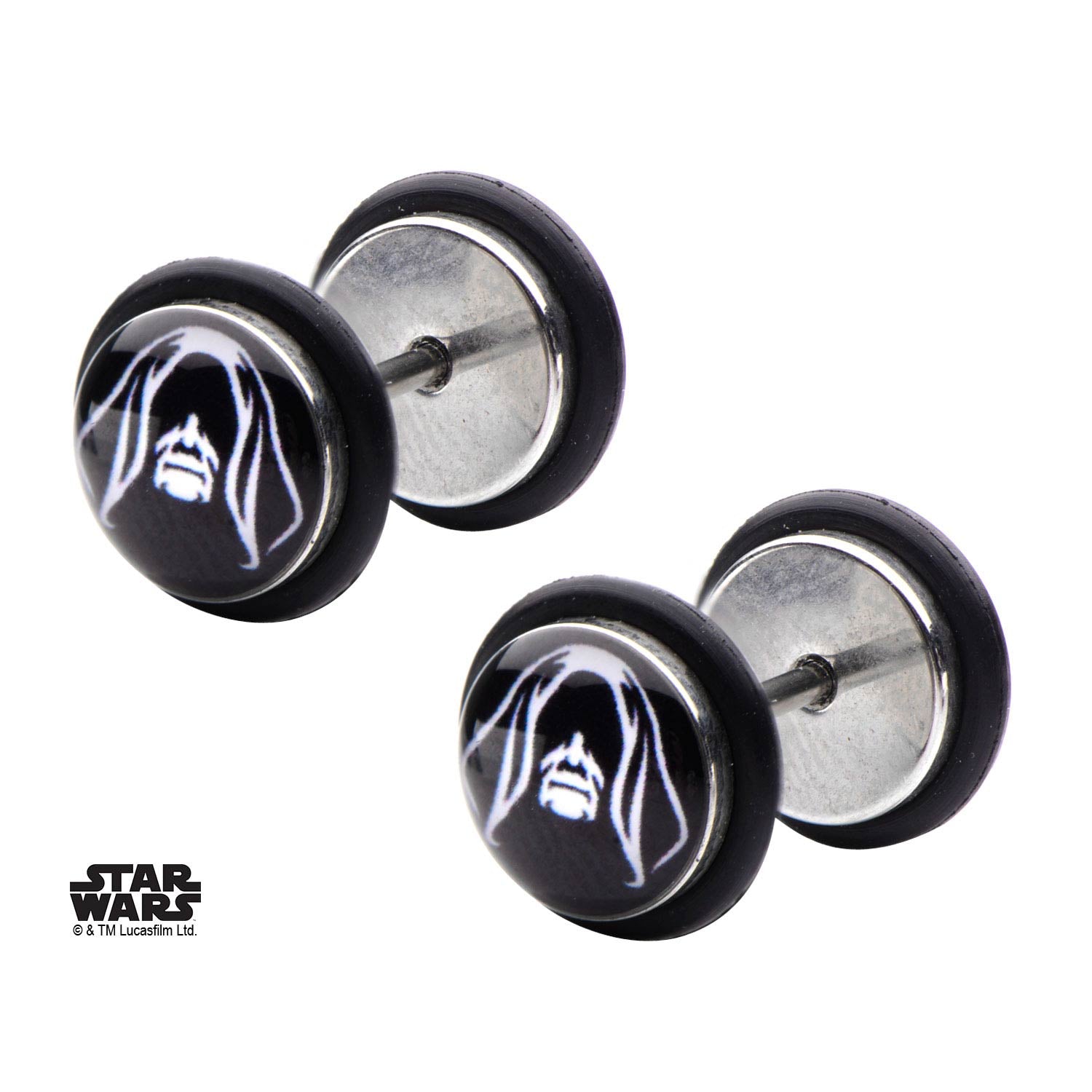 Star Wars Emperor Palpatine Stainless Steel Screw Back Stud Earrings
