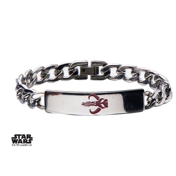 Star Wars Mandalorian Symbol ID Curb Chain Bracelet