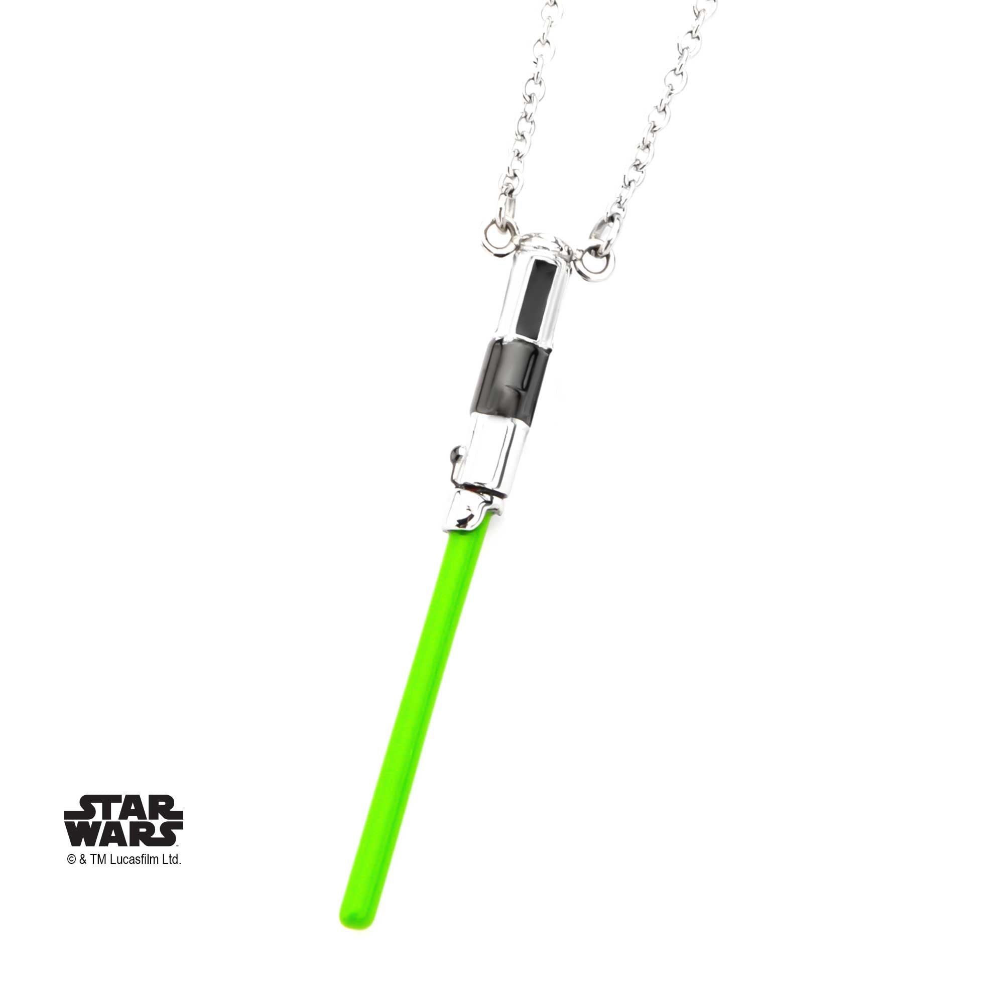 Star Wars Yoda Lightsaber Stainless Steel Necklace
